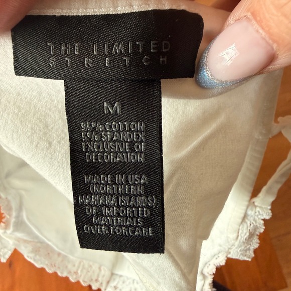 The Limited Y2K Cami Top Womens M Lace Trim Babydoll White USA Made Beaded Bra - Picture 4 of 4